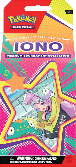 Pokémon TCG: Iono Premium Tournament Collection (1 Full-Art Foil Card, 3 Foil Cards & 6 Boosters)