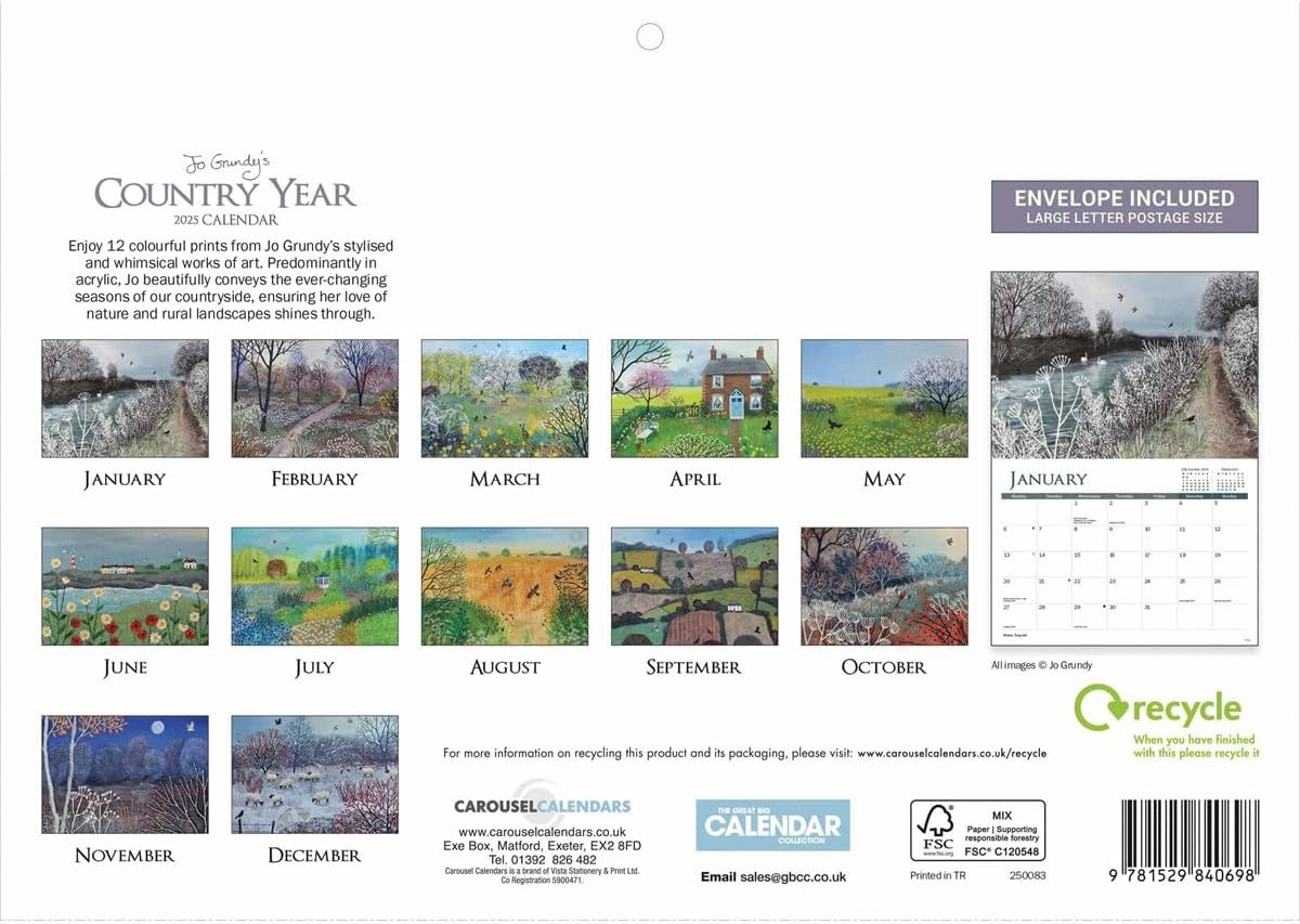 Jo Grundy Country Year A4 Calendar 2025 (PFP)