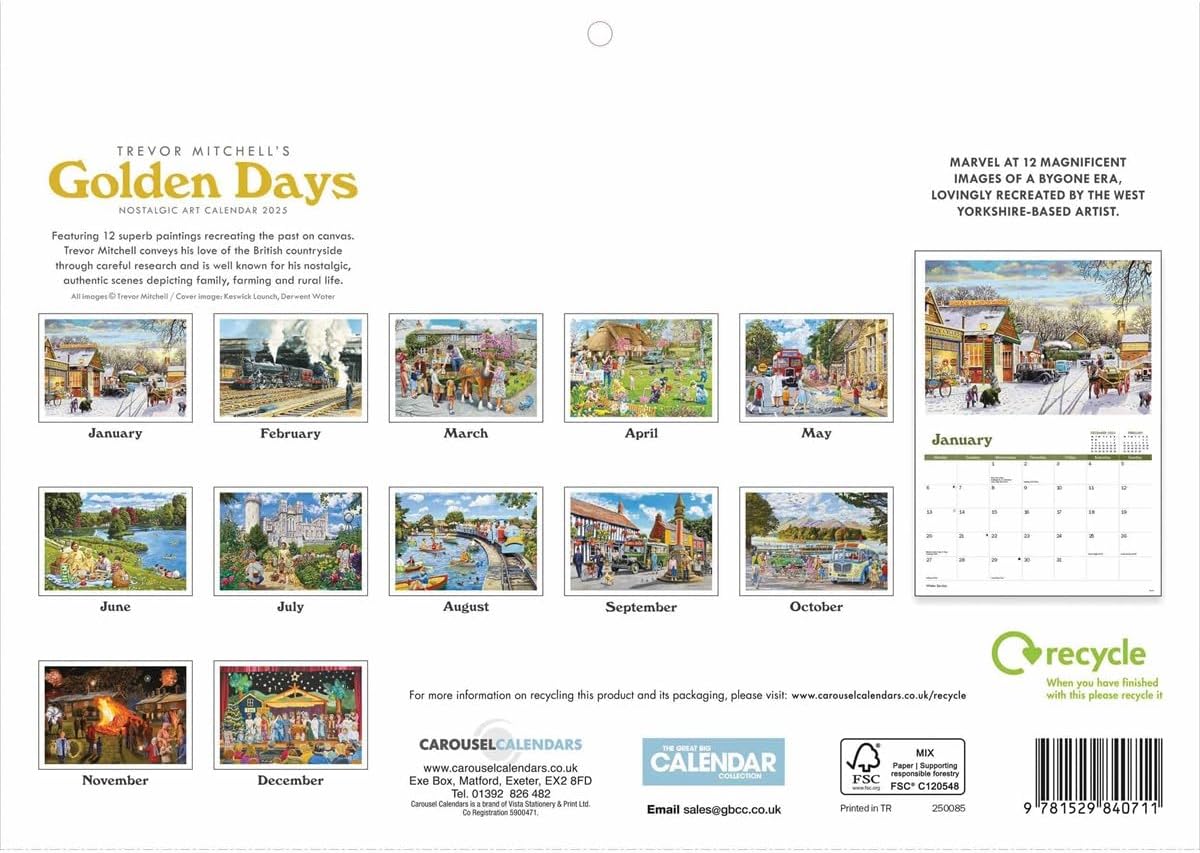 Golden Days Trevor Mitchell A4 Calendar 2025 (PFP)
