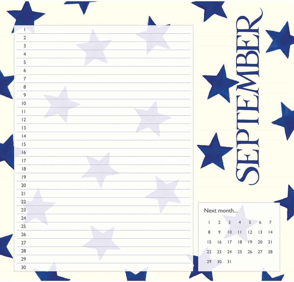 EB Birthday Candles Midi Calendar 2025 (PFP