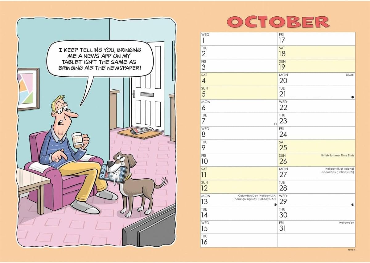 Dogs Wacky World A4 Calendar 2025