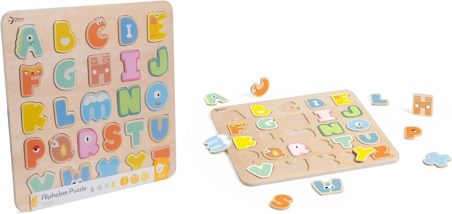 Classic World - Classic World Houten Alfabet Puzzel 27st.