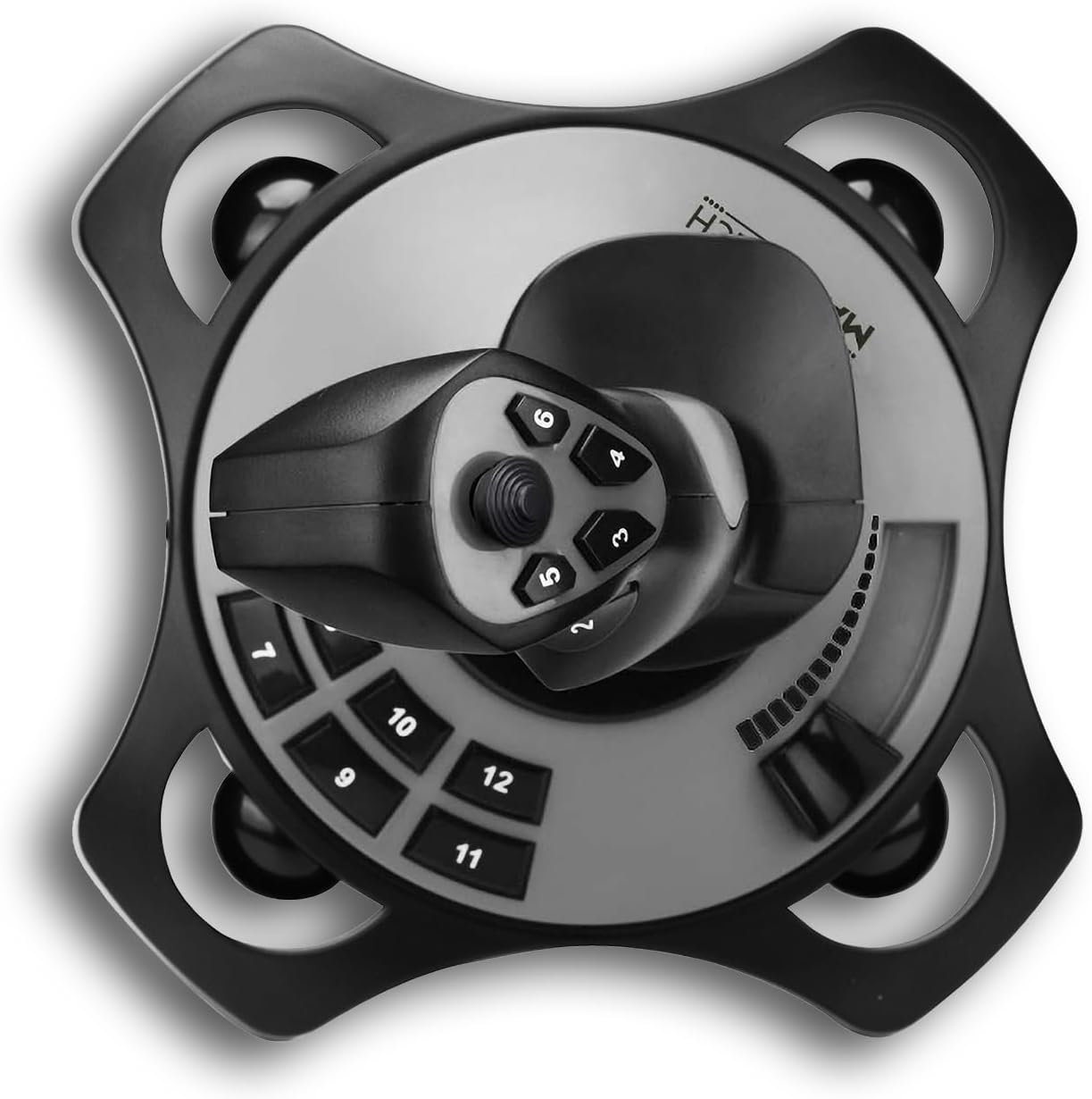 Maxx Tech USB Joystick, 12 Programmable Buttons, 8-Way HAT Switch, Rudder & Throttle Control, For PC