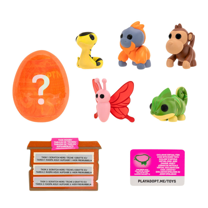 Adopt Me! Pets Multipack Tropical Time - Hidden Pet - Top Online Game - Exclusive Virtual Item Code Included - Fun Collectible Toys for Kids Featuring Your Favourite Pets, Ages 6+