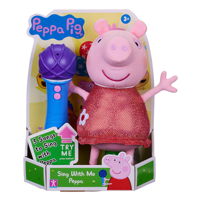 Peppa Pig 08117, Sing With Me Peppa, Interactive Feature Plush, Musical Soft Microphone, Toys, Gift for Preschoolers, Multicolour