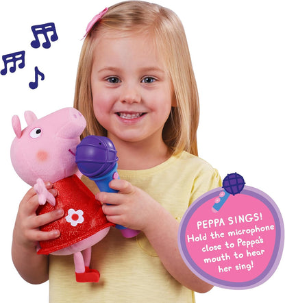 Peppa Pig 08117, Sing With Me Peppa, Interactive Feature Plush, Musical Soft Microphone, Toys, Gift for Preschoolers, Multicolour