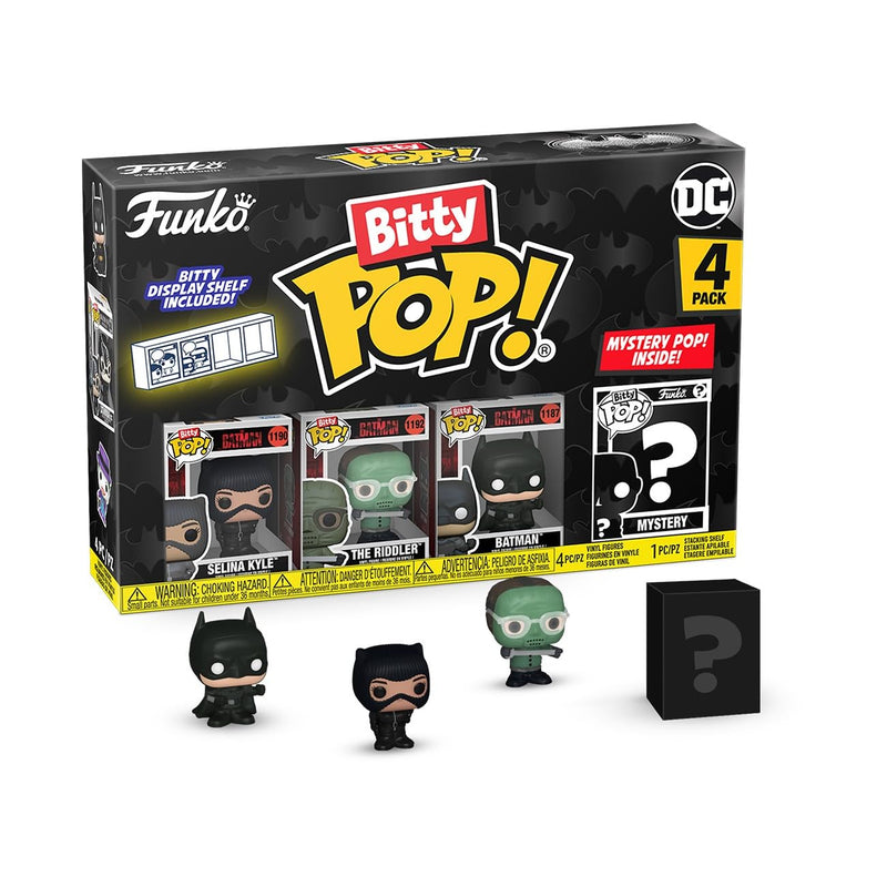 Funko Bitty Pop! Batman 85th Anniversary: Mini Collectible Toys 4-Pack - Selina Kyle™ - The Batman™, The Riddler™ - The Batman™, Batman™ - The Batman™, & Mystery Chase Figure (Styles May Vary