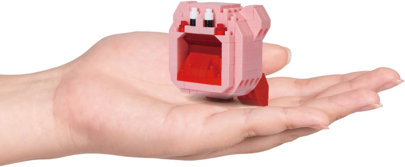 nanoblock Kirby Inhale Model NBCC162 Building Blocks Puzzles For Adults And Kids | Plastic Model Kits With Mini Bricks Make Great Gaming Gifts For Boys Girls And Adults Age 12+ Inhaling Kirby