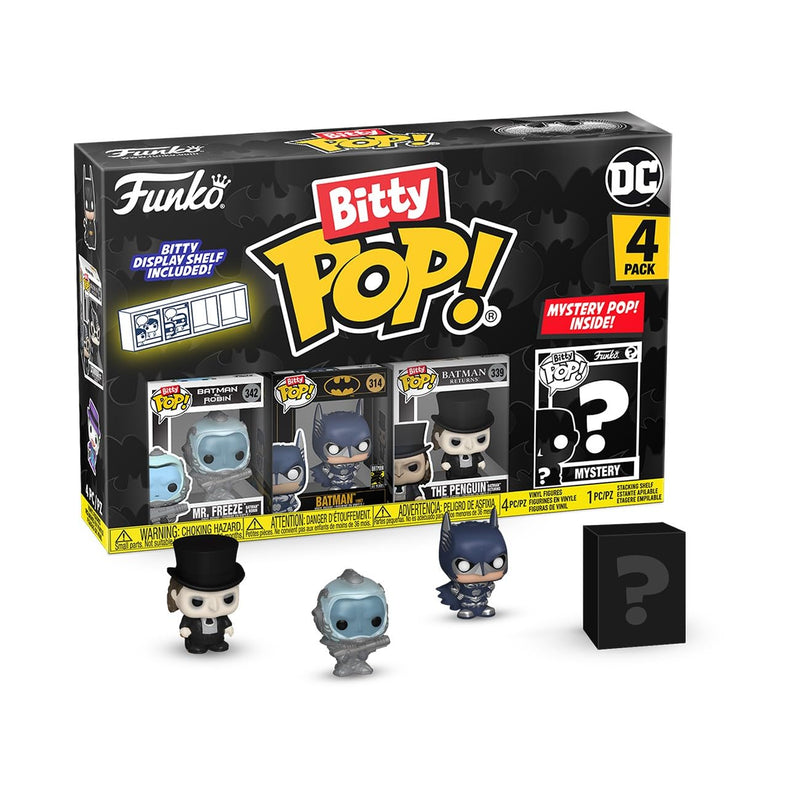 Funko Bitty Pop! Batman 85th Anniversary: Mini Collectible Toys 4-Pack - Mr. Freeze™ - Batman™ & Robin, Batman™ - 1997, The Penguin™ - Batman™ Returns, & Mystery Chase Figure (Styles May Vary