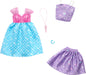 Barbie Fashions 2-Pack Clothing Set, 2 Outfits for Barbie Doll Include Mermaid-Themed Dress, Top & Skirt & 2 Accessories