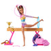 Barbie Careers Playset, Gymnastics Set with Brunette Gymnast Fashion Doll, C-Clip for Flipping Action, Balance Beam, Warm-Up Suit & Accessories