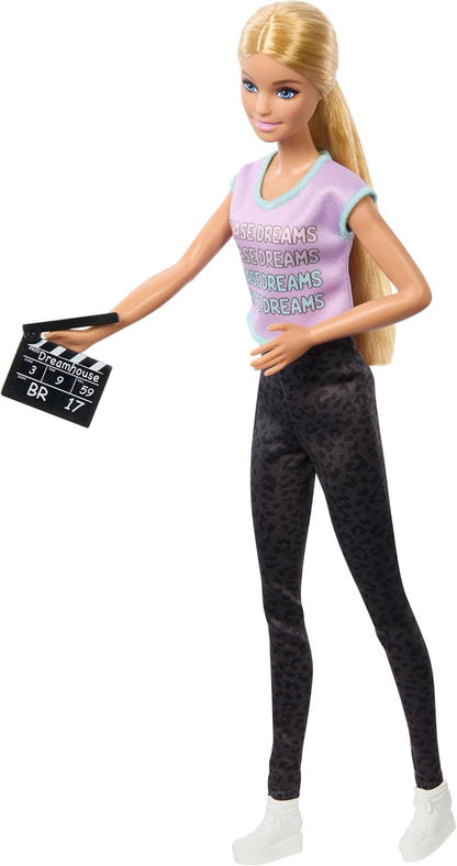 Barbie Careers Set of 4 Dolls & Accessories, Women in Film with Studio Executive, Director, Cinematographer & Movie Star in Removable Looks, HRG54