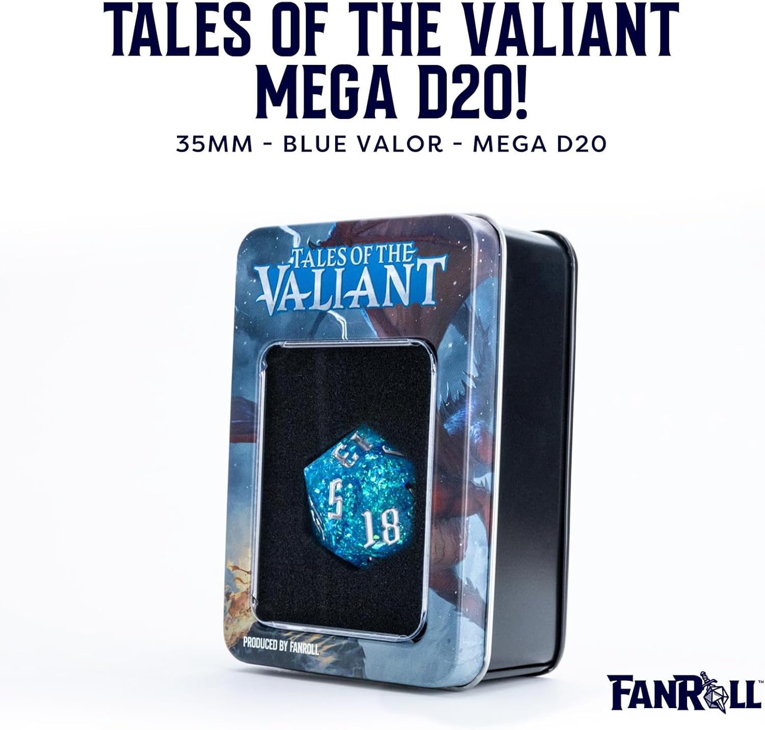 FanRoll Tales of The Valiant Mega D20 Dice, 35mm Mega Dice