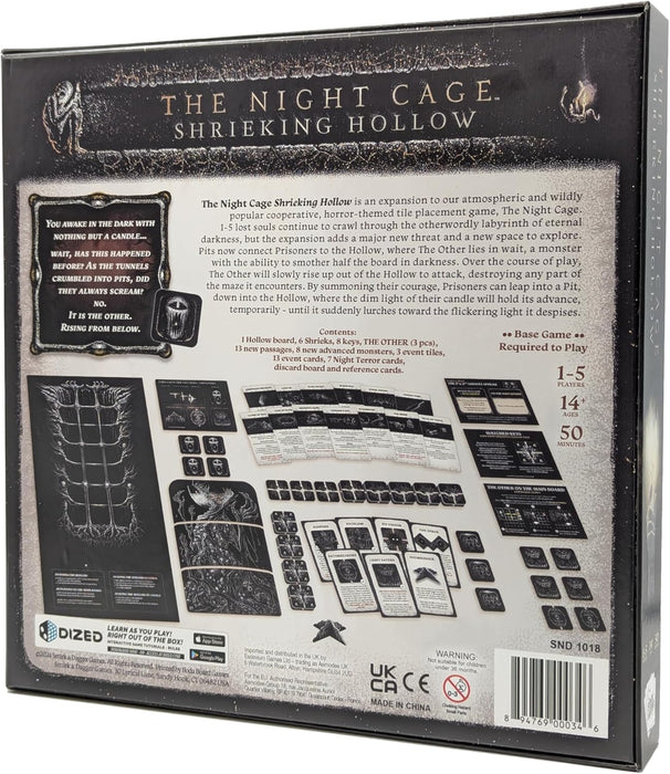 Smirk & Dagger The Night Cage Expansion The Shrieking Hollow Tile Placement - Juego de mesa cooperativo con nuevas amenazas y desafíos, para mayores de 14 años, de 1 a 5 jugadores y de 40 a 60 minutos