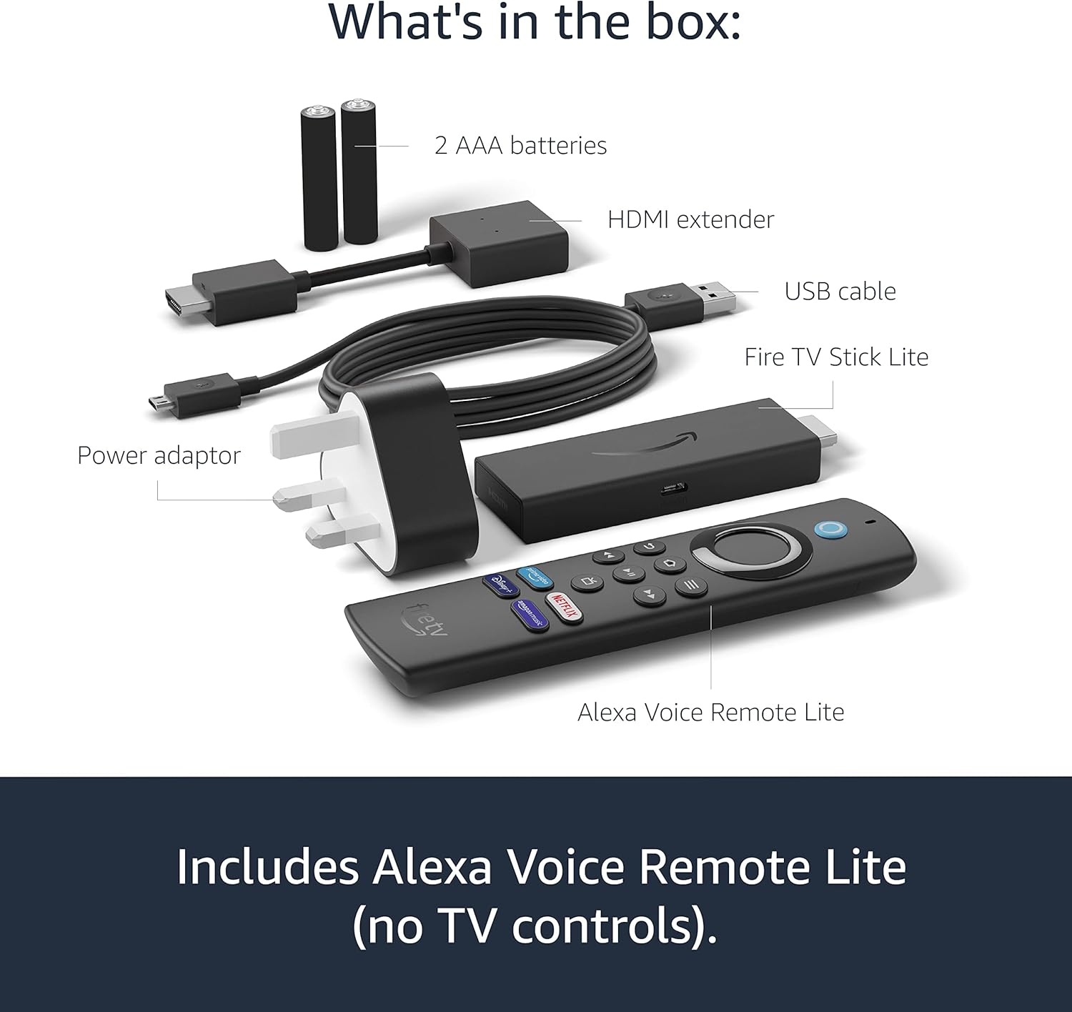 Amazon Fire Tv Stick Lite - Av Player - 8 Gb - 60 Fps - Hdr - Black