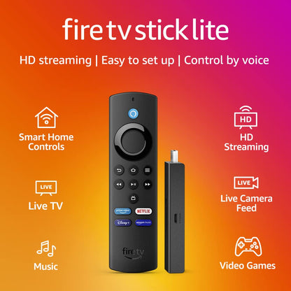 Amazon Fire Tv Stick Lite - Av Player - 8 Gb - 60 Fps - Hdr - Black