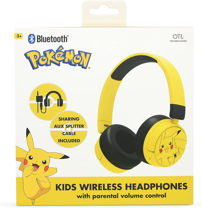 OTL Technologies PK1315 Pokemon Pikachu Kids Wireless Headphones - Yellow