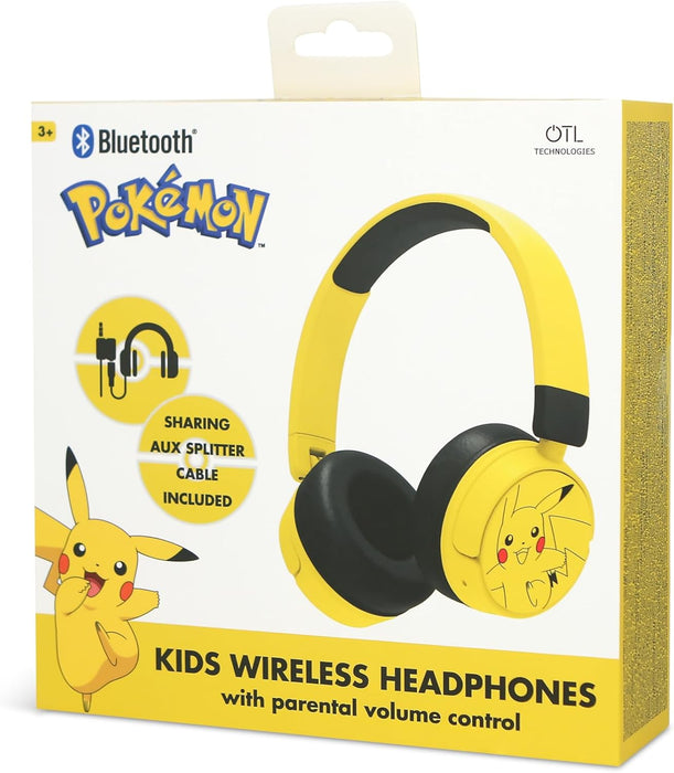 OTL Technologies PK1315 Pokemon Pikachu Kids Wireless Headphones - Yellow