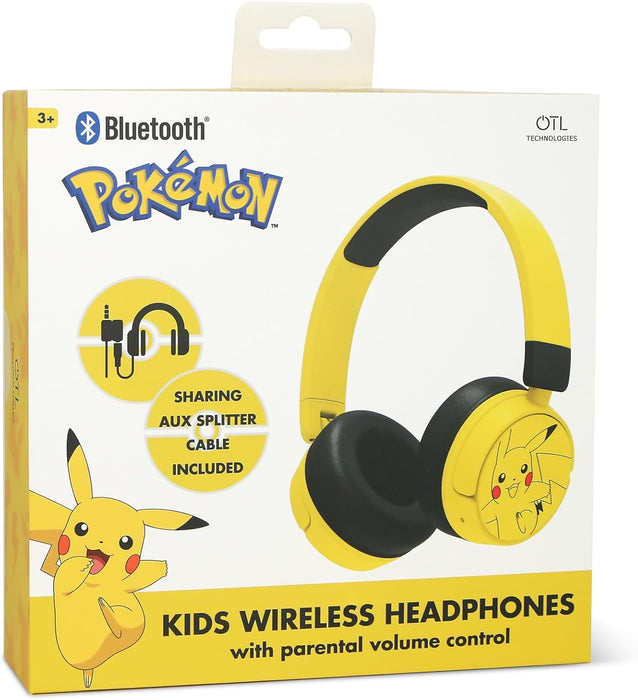 OTL Technologies PK1315 Pokemon Pikachu Kids Wireless Headphones - Yellow