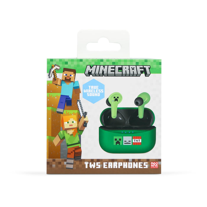OTL Technologies MC1227 Minecraft Icons TWS Wireless Earphones with Charging Case - Green
