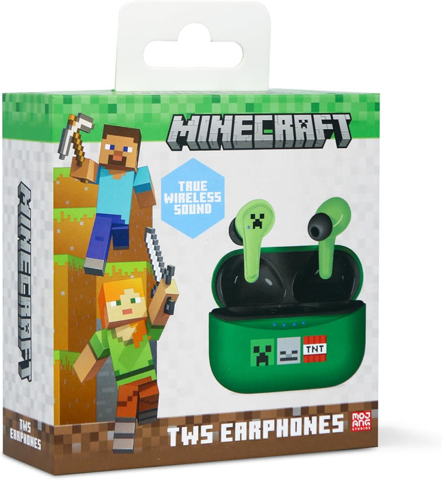 OTL Technologies MC1227 Minecraft Icons TWS Wireless Earphones with Charging Case - Green
