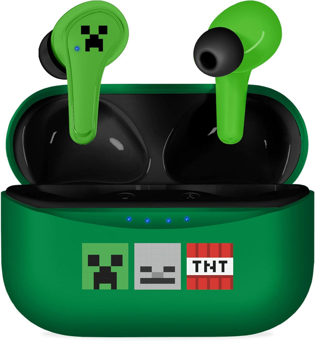 OTL Technologies MC1227 Minecraft Icons TWS Wireless Earphones with Charging Case - Green