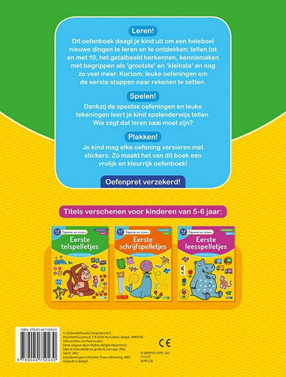 Oefenboek met stickers - Eerste telspelletjes (5-6 j.) (Oefenboek met stickers, 0
