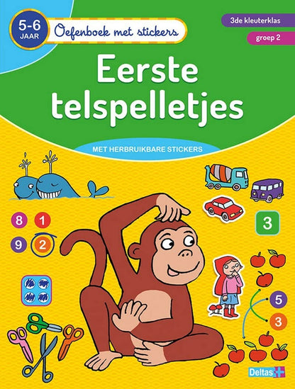 Oefenboek met stickers - Eerste telspelletjes (5-6 j.) (Oefenboek met stickers, 0