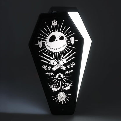 Paladone Nightmare Before Christmas Coffin Light Officially Licensed Disney Night Light Spooky Halloween Decor, Moody Accent with Two Light Colors, Idea Gift for Movie Fans