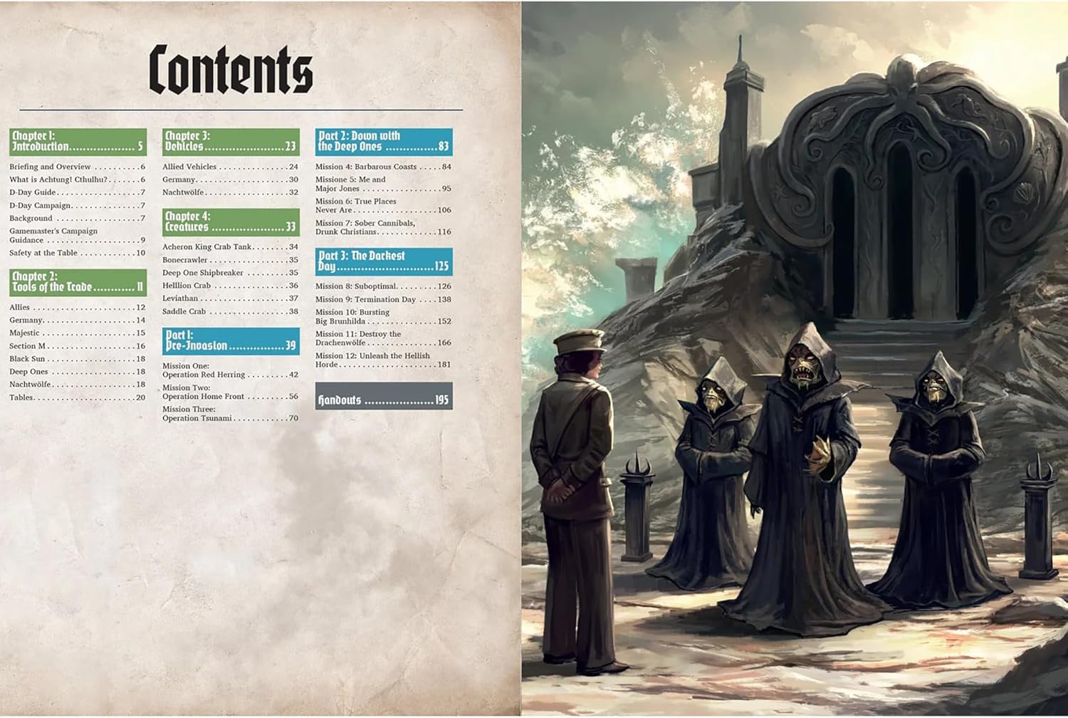Modiphius Entertainment: Achtung! Cthulhu 2d20 - D-Day: The Darkest Day - Softcover RPG Book, Horror Campaign, Tabletop Role Playing Game