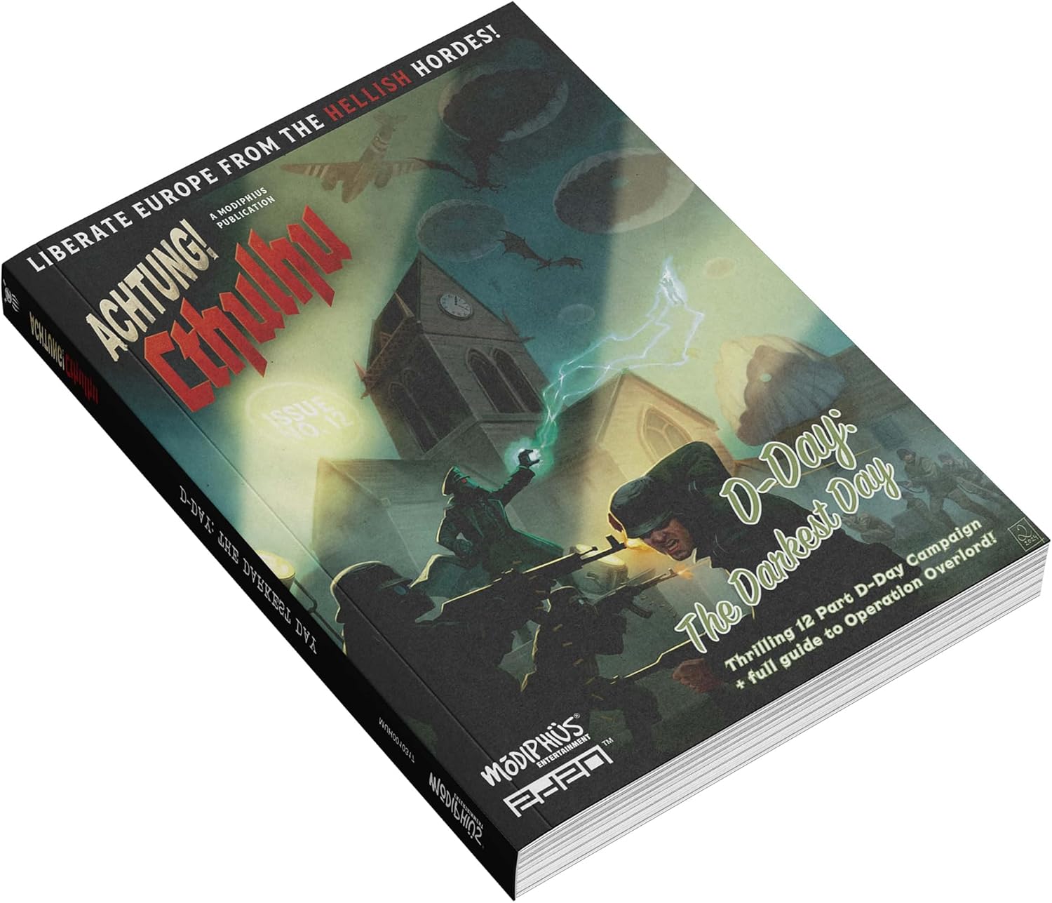 Modiphius Entertainment: Achtung! Cthulhu 2d20 - D-Day: The Darkest Day - Softcover RPG Book, Horror Campaign, Tabletop Role Playing Game