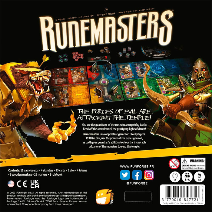 Runemasters - Fantasy Defense Game, Cooperative Dice Board Game, Adults & Family, Ages 8+, 1-4 Players, 45 Min