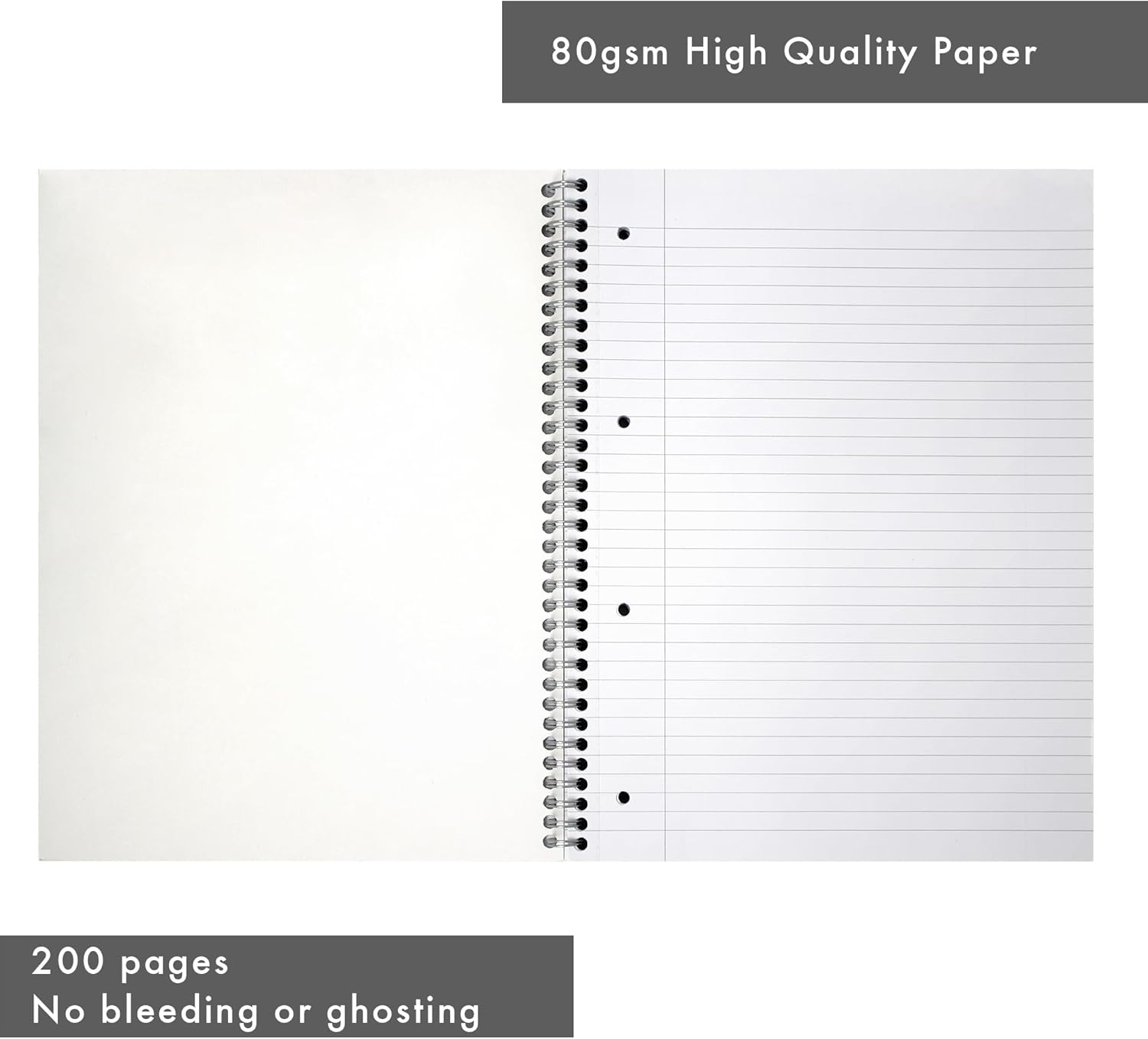 Pukka Pad Haze Jotta Cuaderno A4 – Paquete de 3 blocs de notas encuadernados con alambre con 200 páginas, 100 hojas de papel rayado de 80 g/m² de 8 mm – 4 agujeros perforados para notas escolares