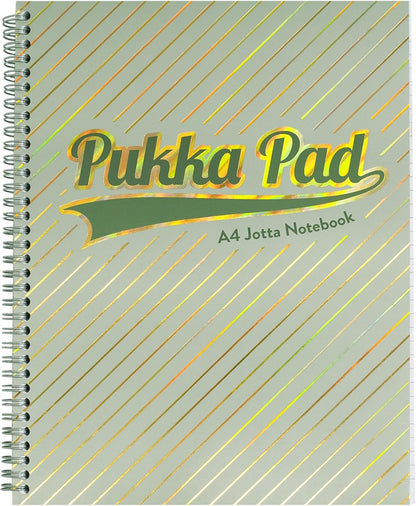 Pukka Pad Haze Jotta Cuaderno A4 – Paquete de 3 blocs de notas encuadernados con alambre con 200 páginas, 100 hojas de papel rayado de 80 g/m² de 8 mm – 4 agujeros perforados para notas escolares