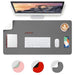 Deflecto Reversible Double sided Faux Leather Desk Pad Protector,Mouse Pad,Office Desk Mat,Non-Slip,Waterproof Writing Pad (80cm x 40cm, Grey/White)