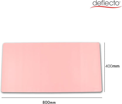 Deflecto Reversible Double sided Faux Leather Desk Pad Protector,Mouse Pad,Office Desk Mat,Non-Slip,Waterproof Writing Pad (80cm x 40cm, Pink/Green)