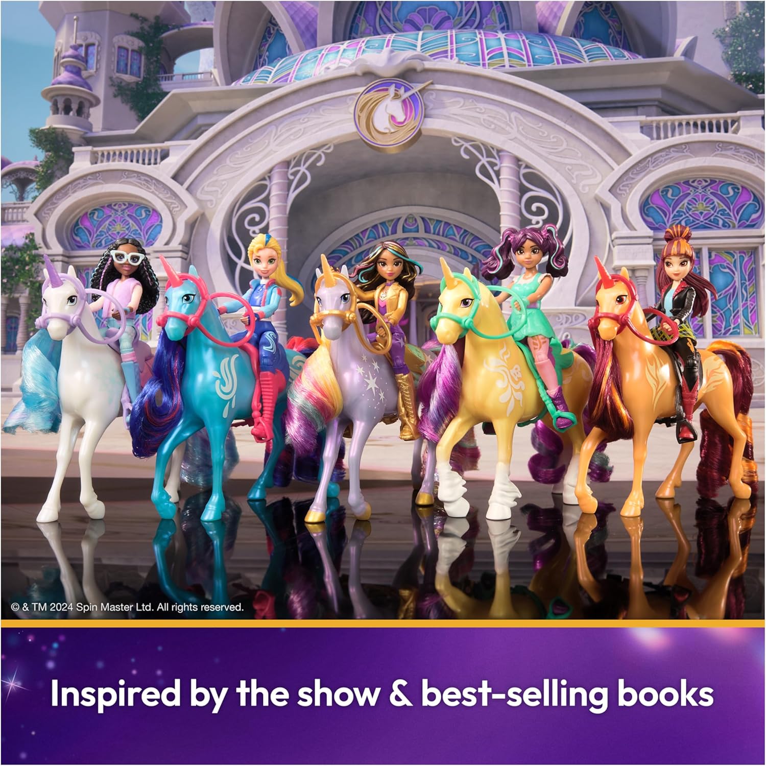 Unicorn Academy, Ava & Leaf Set with 2 Riding Accessories and Hair Styling Tool, Dolls and Unicorn Toys for Girls Aged 4 and up