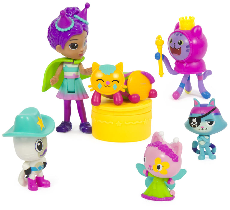 Gabby's Dollhouse, Celebration-Themed Figures with Gabby Girl, 5 Cat Toy Figures, Surprise Toys and Doll’s House Accessories, Kids’ Toys for Girls and Boys 3+
