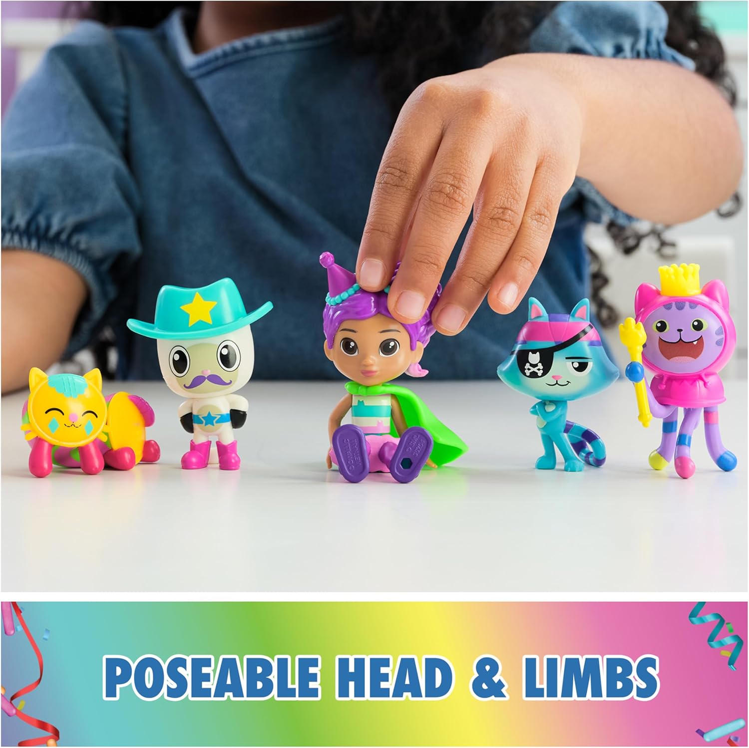 Gabby's Dollhouse, Celebration-Themed Figures with Gabby Girl, 5 Cat Toy Figures, Surprise Toys and Doll’s House Accessories, Kids’ Toys for Girls and Boys 3+