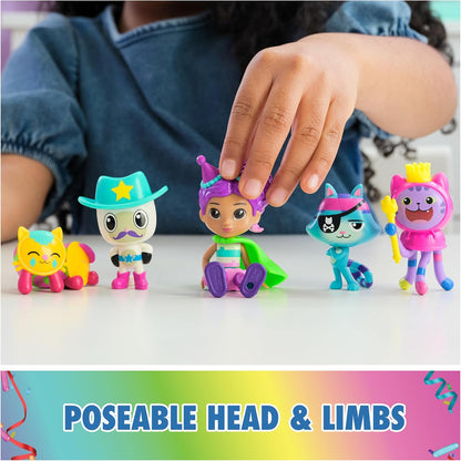 Gabby's Dollhouse, Celebration-Themed Figures with Gabby Girl, 5 Cat Toy Figures, Surprise Toys and Doll’s House Accessories, Kids’ Toys for Girls and Boys 3+