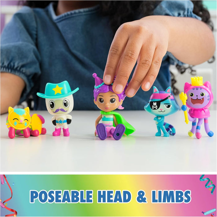 Gabby's Dollhouse, Celebration-Themed Figures with Gabby Girl, 5 Cat Toy Figures, Surprise Toys and Doll’s House Accessories, Kids’ Toys for Girls and Boys 3+