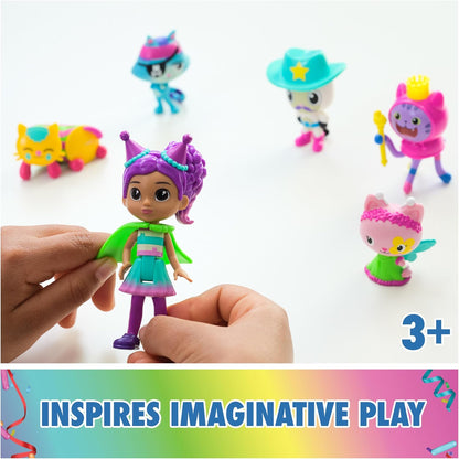 Gabby's Dollhouse, Celebration-Themed Figures with Gabby Girl, 5 Cat Toy Figures, Surprise Toys and Doll’s House Accessories, Kids’ Toys for Girls and Boys 3+