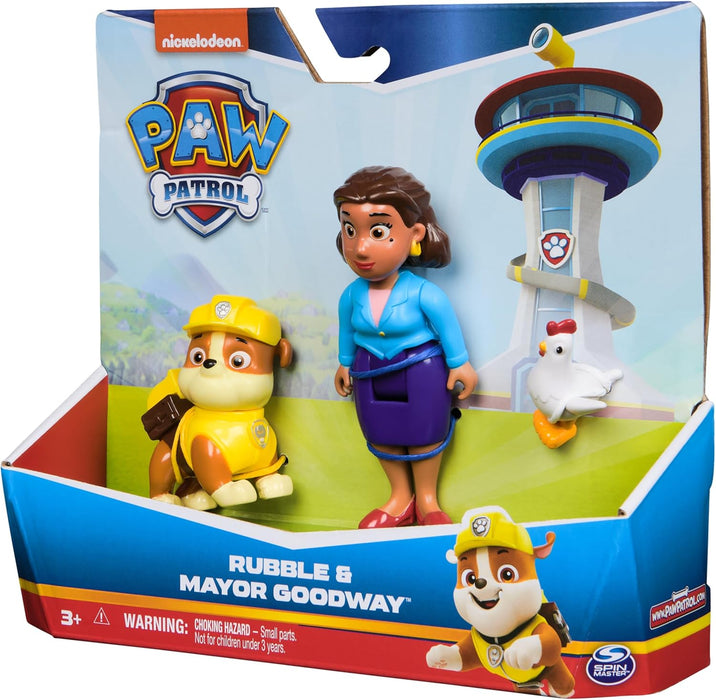 Paw Patrol Rubble, Mayor Goodway and Chickaletta Figures, Kids’ Toys for Boys and Girls Aged 3 and Up