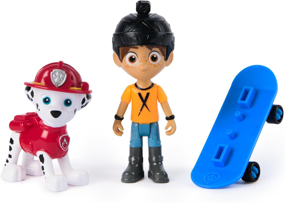 Paw Patrol Marshall and Daring Danny X Figures set with Skateboard, Kids’ Toys for Boys and Girls Aged 3 and Up