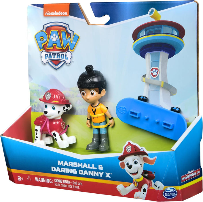 Paw Patrol Marshall and Daring Danny X Figures set with Skateboard, Kids’ Toys for Boys and Girls Aged 3 and Up