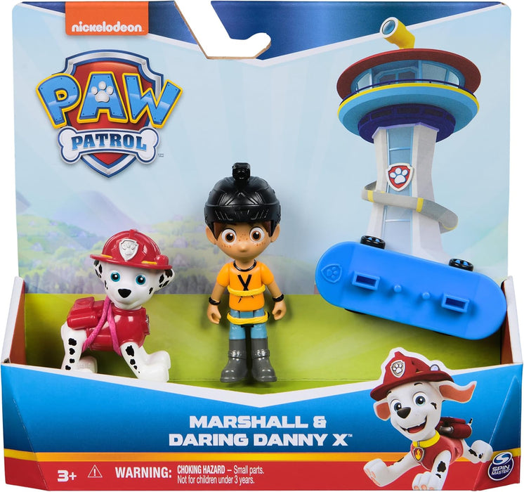 Paw Patrol Marshall and Daring Danny X Figures set with Skateboard, Kids’ Toys for Boys and Girls Aged 3 and Up