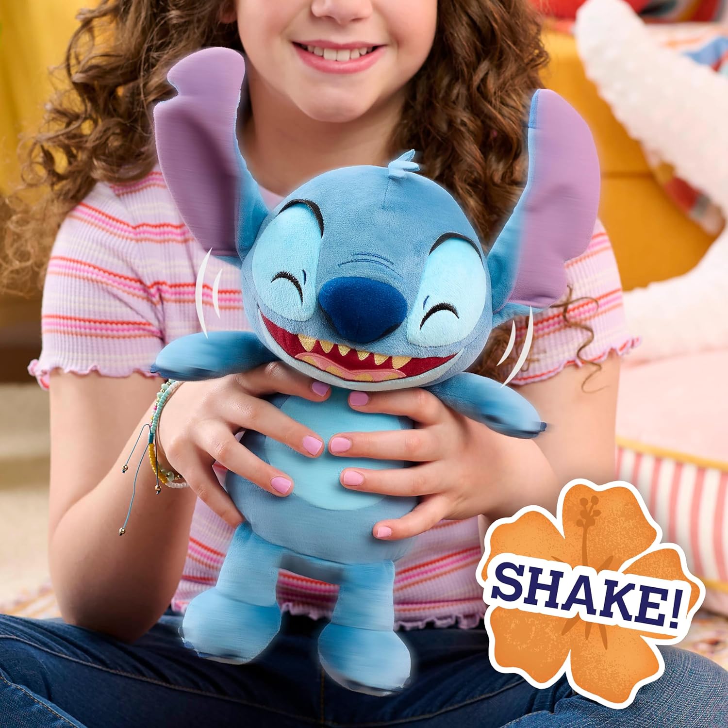 Just Play Disney Stitch Crack Me Up Stitch Plush Toy, 11 Inch Plush, Stuffed Animal, Alien, Kids Toys for Ages 3 Up