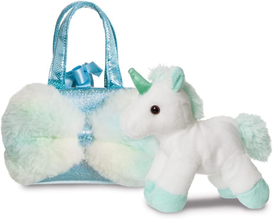 AURORA, 61436, Fancy Pal Unicorn Aqua Big Bow, Soft Toy, Multi-Coloured