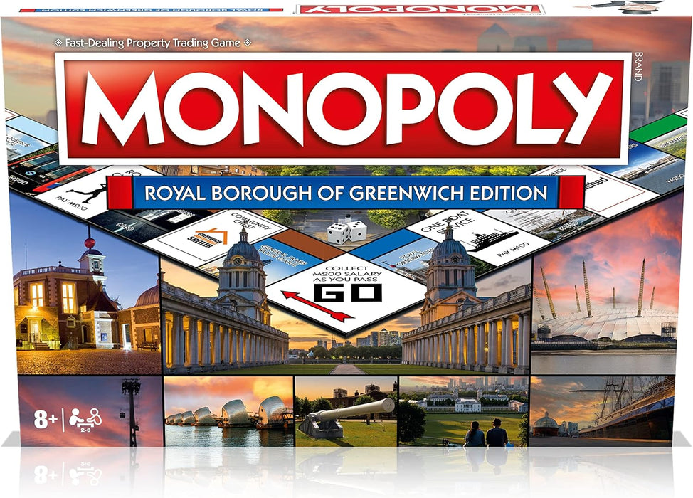 Winning Moves Royal Borough of Greenwich Monopoly Board Game, Tour National Maritime Museum and Cutty Sark, 2–6 players makes a great gift for players aged 8 plus