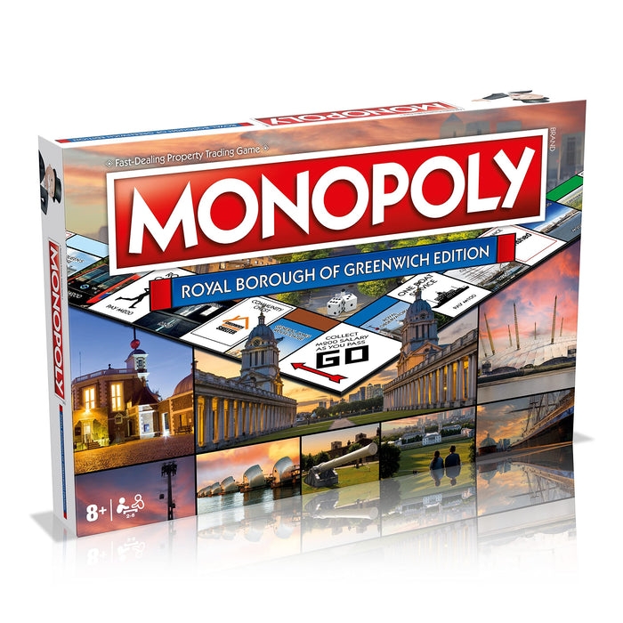 Winning Moves Royal Borough of Greenwich Monopoly Board Game, Tour National Maritime Museum and Cutty Sark, 2–6 players makes a great gift for players aged 8 plus